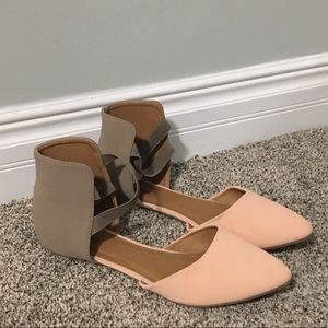 Like new: Flats (pink and tan)